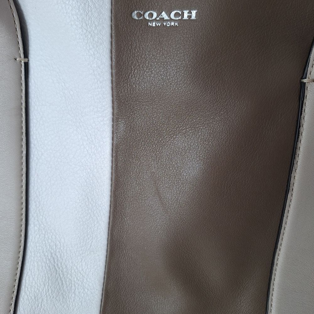Coach Color Block Black, White, Brown, Leather Purse, Bowling Bag - Picture 16 of 16